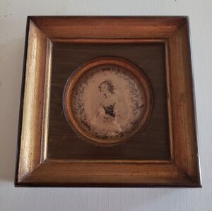 Vintage Framed Print Of Lady, Used